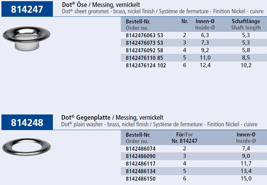 люверсы для парусов из латуни