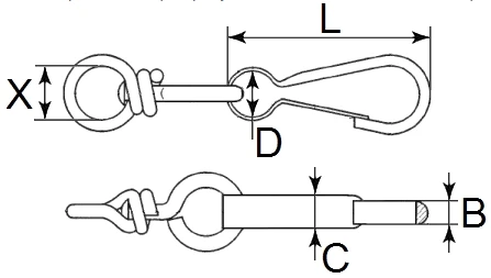 Карабин пружинный с вертлюгом