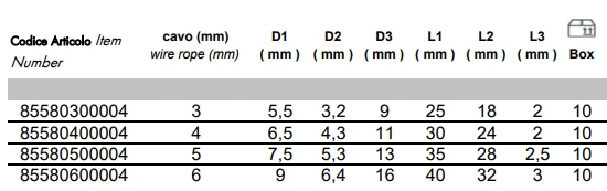 ESS наконечник троса з напівкруглою головкою, нержавіюча сталь А4 (AISI 316) ESS наконечник троса з напівкруглою головкою, нержавіюча сталь А4 (AISI 316)