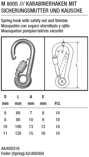 Spring Hook-Thimble Spring Hook-Thimble