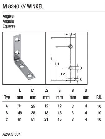 Узкий нержавеющий уголок