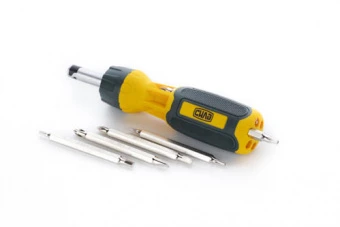 Отвертка реверсивная с битами CrV 7 в 1 (6шт) (2-х сторонних бит 85мм) СИЛА