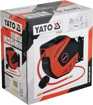 YATO Шланг пневматичний ПВХ на котушці YATO з швидкоз'єдн. наконеч-ми 1/4", Ø=8мм, тиск- 20Bar, l=20