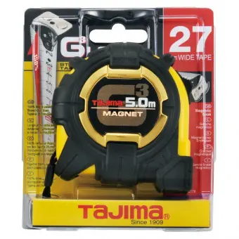 Рулетка строительная ударопрочная, екстра лента, TAJIMA G3 LOCK 27, G3GLM27-50EB-EUR - 5м×27мм
