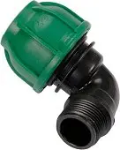 FLO Коліно 90° до водяних пластикових труб з зовн. різьбою 25 мм- 3/4" поліпропіл., для тиску 1 MPa 