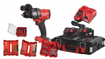 Дриль-шурупокрут з ударом акумуляторний, M18 FPD3100P-502P, 158Нм, (+4 набори оснащення,зар.пр,2акум