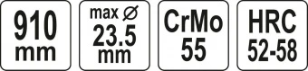 YATO Ножиці для кабелю YATO Ø= 23,5 мм, макс. переріз S= 450 мм², l= 900 мм  | YT-18617