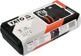 YATO Кліщі для проколювання отворів YATO в листов. металі ≤ 1 мм, 14 насадок Ø= 2-7 мм, 16 шт + кейс