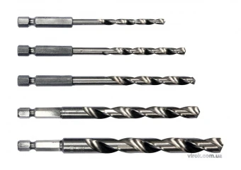 STHOR Набір свердл по металу : 6-гранний хвостовик HEX 1/4", HSS. Ø=4, 5, 6, 8, 10 мм, 5 Шт.  | 2165