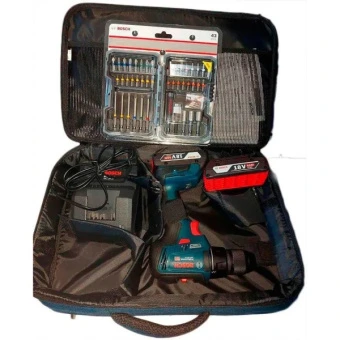 Акумуляторна дриль-шуруповерт Bosch GSR 18 V-50 + набір біт (2х18 В) (06019H5004)