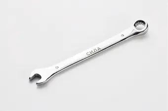 Ключ рожково-накидной полированный CrV 6мм СИЛА