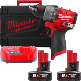 MILWAUKEE Акк. ударная дрель шуруповерт M12 FPD2-602X (45 Нм) | 4933479870