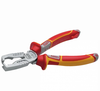 NWS Щипці для зняття ізоляції з ізол. ручками VDE до 1000В: L=180 мм, Ø≤16 мм // 1451-49-VDE-180  