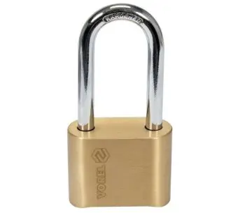 VOREL Замок навісний з кодовим замиканням : латунний корпус- 52х 40 х25 мм, сталева дуга- 56х25х 8 м