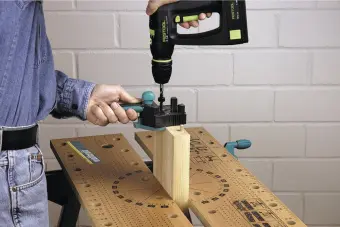 Wolfcraft шаблон для шкантования Ø 6, 8, 10 // 4640000