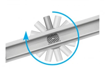 FALA Трап підлоговий зливний з нержавіючої сталі "ROTARY" ; 90x 4х 5 см, обертовий сифон  | 75349