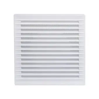 Решітка вентиляційна 172х172 мм, розємна, з пласт. сіткою, нахилені жалюзі, фланець d 100 мм Air