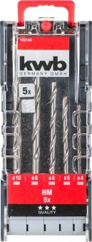 kwb 109140 Набор свёрл для работы по камню, 5 шт (4/5/6/8/10 мм)
