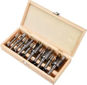 YATO Свердла по дереву: коронки і фрези YATO : Ø=15-35 мм, l=110/90 мм- коронки/фрези, 10 шт  | YT-3