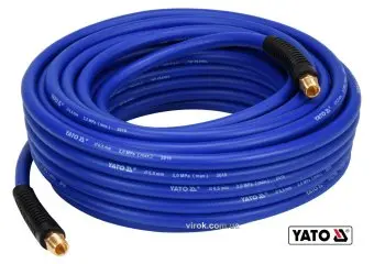YATO Шланг пневматичний гібридний (ПВХ+БНК) YATO: Ø6.5мм x20м, Ø=1/4", тиск ≤ 2 MPa, різьбов. з'єдн.