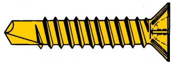 Саморез желтый со сверлом с насечками 3,9х45