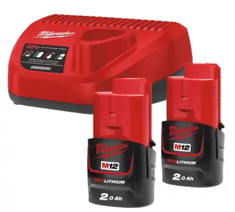 MILWAUKEE Енергокомплект , M12 NRG-202 (+ заряд.пристрій, 2 акум.Х 2Аг) | 4933459209