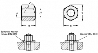 Гайка шестигранная высокая DIN 6330 М18