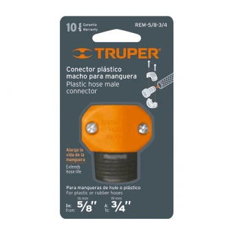 TRUPER REM-5/8-3/4 З"єднувач садовий для шлангу, Пластик, папа 5/8"-3/4"