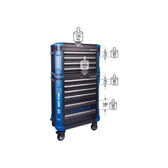 KING TONY Тележка инструментальная на колесах усиленная. 6+4 полок | 87G001DQA-BK