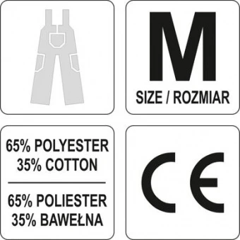 YATO Напівкомбінезон робочий DAN, розм. M; 65%- поліестер, 35%- бавовна  | YT-80291