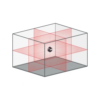 My Tools 144-3R-360-A Рівень лазерний 3D-Mark 1H/2V/360-50, червоний з адаптером 149-A360