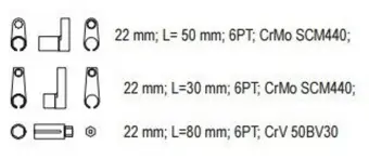 YATO Ключ торцевий з внутрішним багатогранником для лямбда-зонду YATO : l=22 мм, 3 шт  | YT-1752