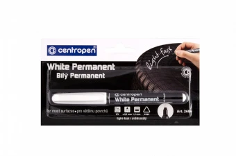 Centropen маркер перманентный белый (большой) 2.5mm