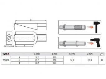 YATO Знімач кермових тяг автомобіля YATO, кпл. Набір 10 шт.  | YT-0616