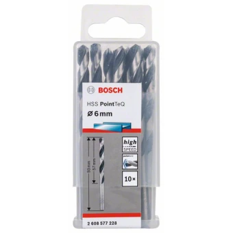 Свердло до металу 6,0 мм. HSS PointTeQ Bosch