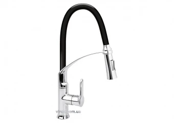 FALA Змішувач води "FLEXIBLE-2" для раковини з гнучкою чорною лійкою, регулюв. потоку води, l=60 см 