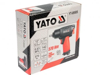 YATO Гайковерт ударний пневматичний YATO : квадрат 1/2", F=570 Nm  | YT-09505