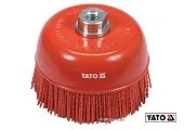 YATO Щітка зачисна з нейлоновим ворсом "чашка", до КШМ YATO : Ø=125 мм, гайка- М14  | YT-47787