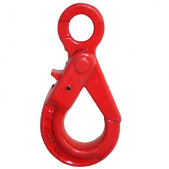 Крюк крановый G80 с проушиной и защелкой, грузоподьемность  3,2 т, цепь 10 мм.