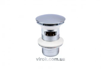  Пробка автомат латунна "M" з гвинтом G5/4" хромов. до раковин з переливом  | 75487