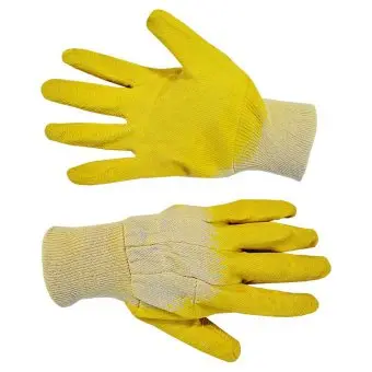 Рукавички скляра (б/п, жовте латексне покриття на долоні) Technics Master | 16-200