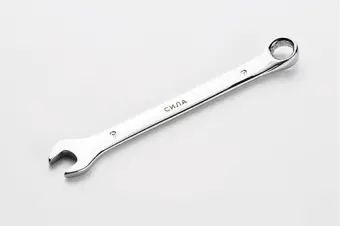 Ключ рожково-накидной полированный CrV 9мм СИЛА
