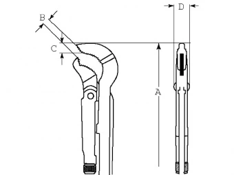 BAHCO 342 Ключ трубный 1"; губки "S"-образные закаленные; сталь Cr-V.