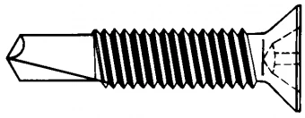 Шуруп белый со сверлом по металлу с метрической резьбой 4,0х19