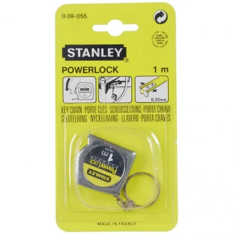 STANLEY 0-39-055 Рулетка 1м х 6.35мм Powerlock с кольцом для ключей