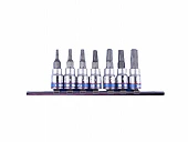 KING TONY Набор TORX 1/4" с отверстием 7 ед. в держателе (на планке) | 2107PR