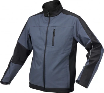 YATO Куртка робоча SOFTSHELL YATO розмір L, чорно-темно-сіра, 3 кишені, 96% поліестер і 4% спандекс 