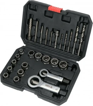 YATO Набір головок та екстракторів YATO :квадрат-3/8", CrMo 42, для видалення зломаних гвинтів 26 Од