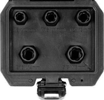 YATO Набір головок для видал. зломаних гвинтів YATO : квадрат 3/8", М10, 11, 13, 14, 16 мм, 5 шт. в 