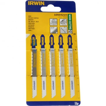 IRWIN Пилка по дереву для электролобзика Т-хвостовик 5 шт (100/10/Т101BR) | 10504223